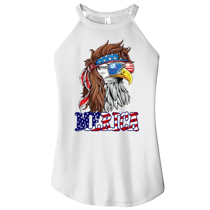 Merica Mullet Eagle Independence Day Women's Perfect Tri Rocker Tank