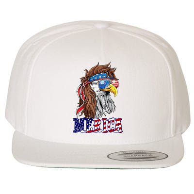 Merica Mullet Eagle Independence Day Wool Snapback Cap