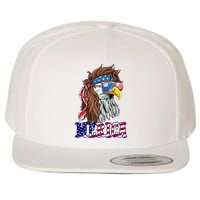 Merica Mullet Eagle Independence Day Wool Snapback Cap