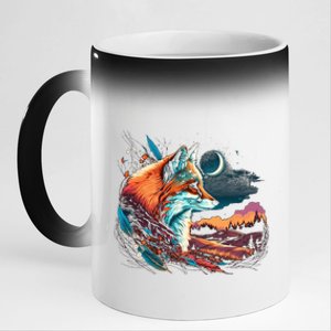 Majestic Moon Fox 11oz Black Color Changing Mug