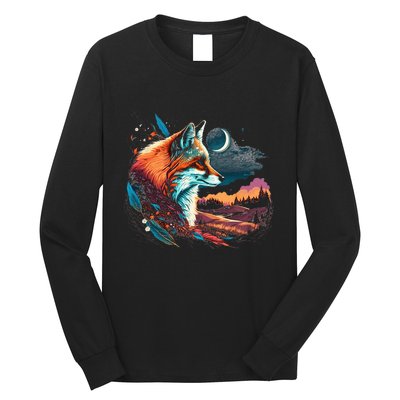 Majestic Moon Fox Long Sleeve Shirt