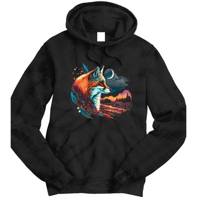 Majestic Moon Fox Tie Dye Hoodie