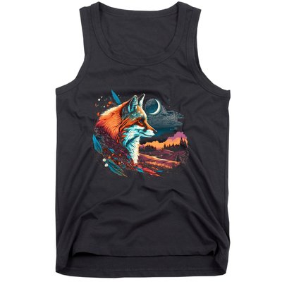 Majestic Moon Fox Tank Top