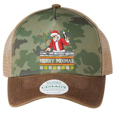 Merry Mixmas Funny Christmas Dj Santa Music Party Ugly Gift Legacy Tie Dye Trucker Hat