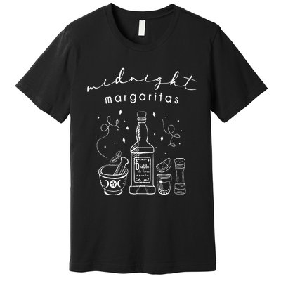 Midnight Margaritas Funny Halloween Witches Premium T-Shirt