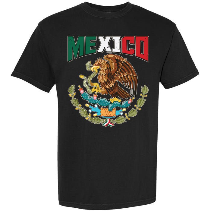Mexico Mexican Flag Eagle And Snake Garment-Dyed Heavyweight T-Shirt