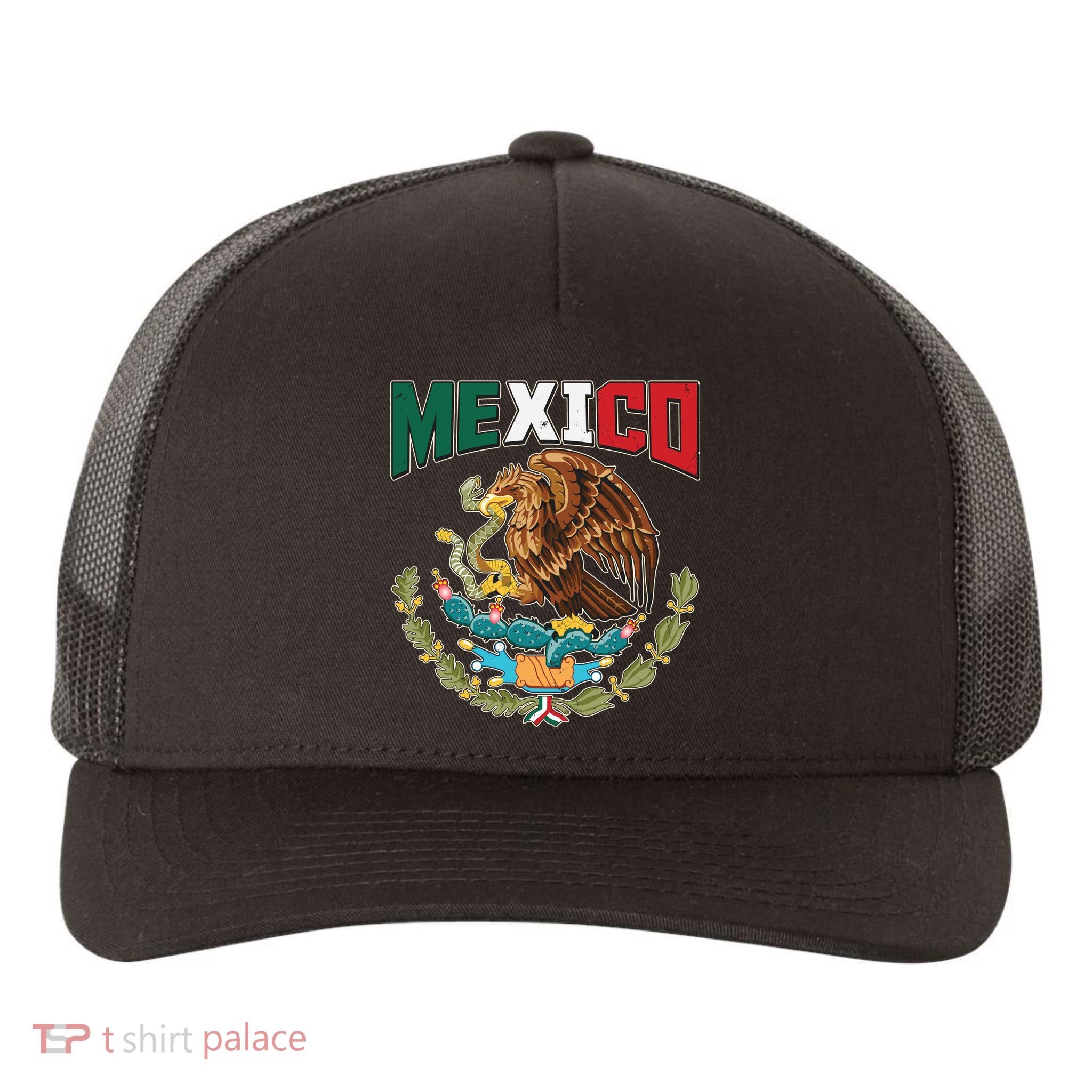 Mexico Mexican Flag Eagle And Snake Yupoong Adult 5-Panel Trucker Hat