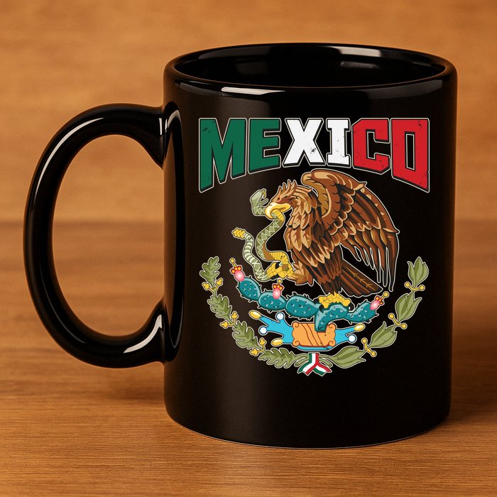 Mexico Mexican Flag Eagle And Snake 11oz C Handle Ceramic Mug