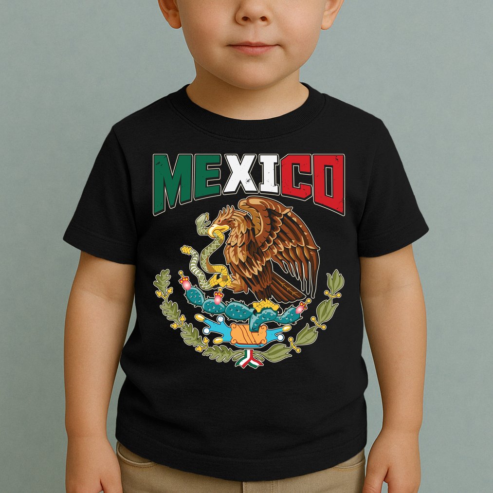 Mexico Mexican Flag Eagle And Snake Toddler T-Shirt