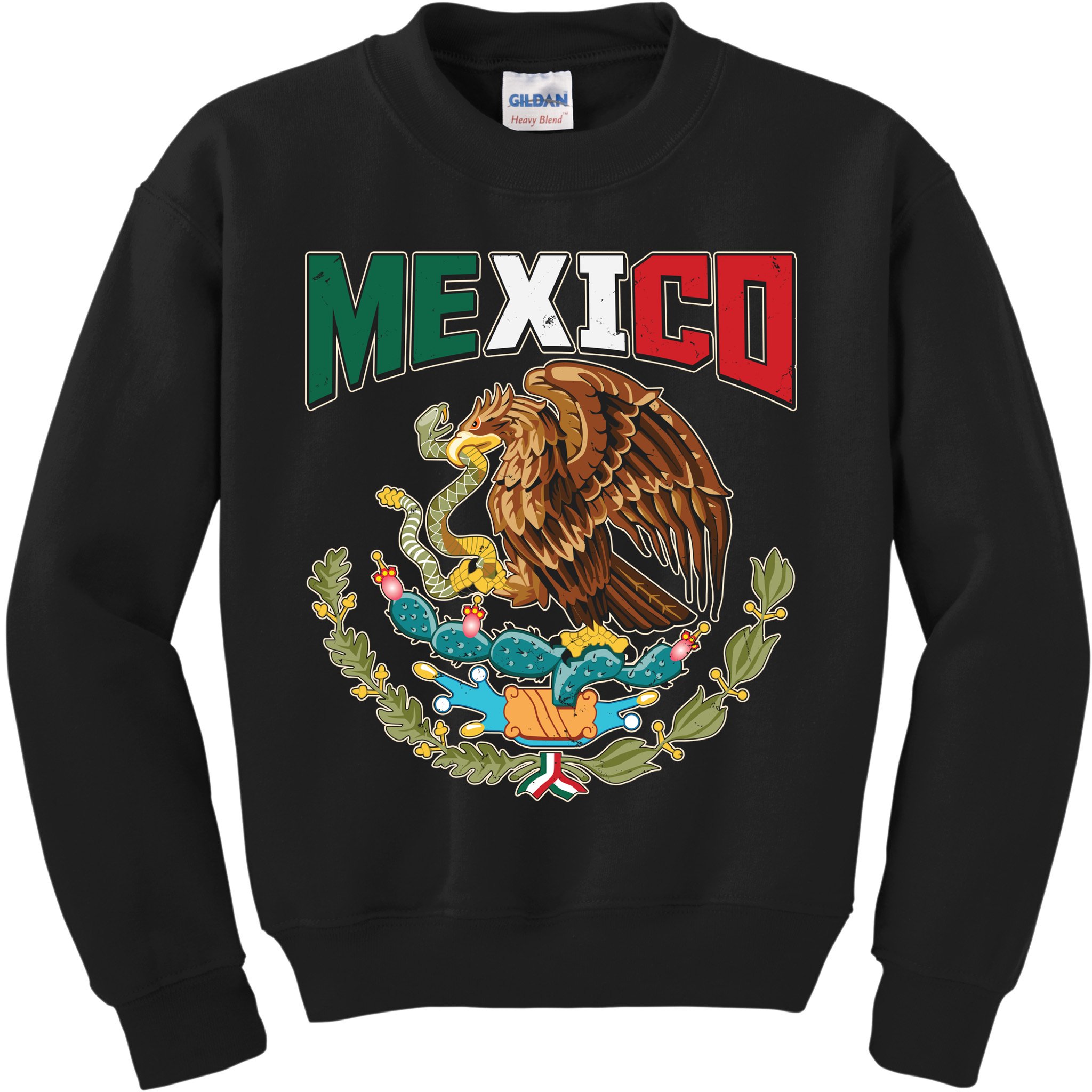 Mexico Mexican Flag Eagle And Snake Kids Sweatshirt