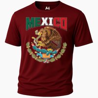 Mexico Mexican Flag Eagle And Snake Cooling Performance Crew T-Shirt