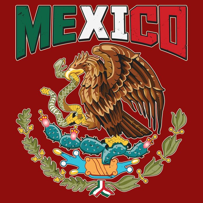 Mexico Mexican Flag Eagle And Snake Cooling Performance Crew T-Shirt