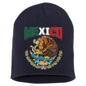 Mexico Mexican Flag Eagle And Snake Short Acrylic Beanie