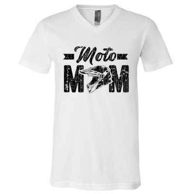 Moto Mom Funny Mudd Racing Bogging Mudding Graphic V-Neck T-Shirt