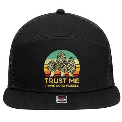 Morel Mushroom Funny Foraging Morels Hunters 7 Panel Mesh Trucker Snapback Hat