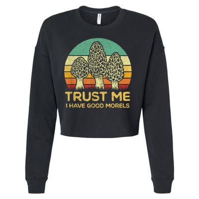 Morel Mushroom Funny Foraging Morels Hunters Cropped Pullover Crew