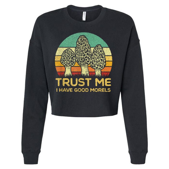 Morel Mushroom Funny Foraging Morels Hunters Cropped Pullover Crew