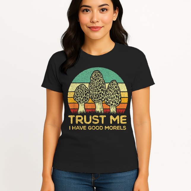 Morel Mushroom Funny Foraging Morels Hunters Womens T-Shirt