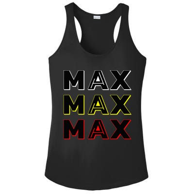 Max Max Formula Racing Driver Fan Team Box Box Box Ladies PosiCharge Competitor Racerback Tank