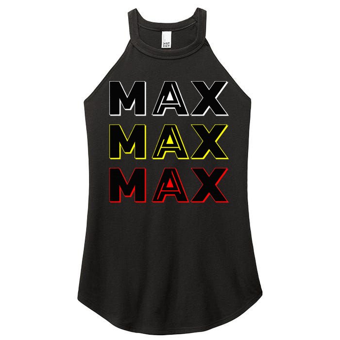Max Max Formula Racing Driver Fan Team Box Box Box Women's Perfect Tri Rocker Tank