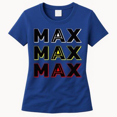 Max Max Formula Racing Driver Fan Team Box Box Box Womens T-Shirt