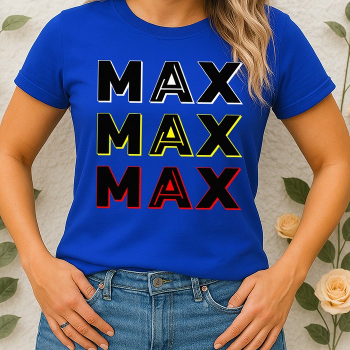 Max Max Formula Racing Driver Fan Team Box Box Box Womens T-Shirt