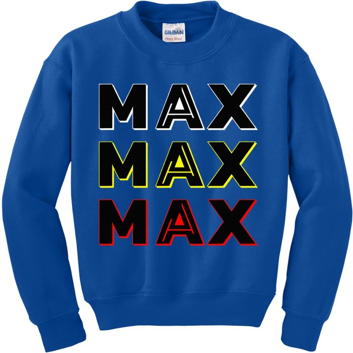 Max Max Formula Racing Driver Fan Team Box Box Box Kids Sweatshirt