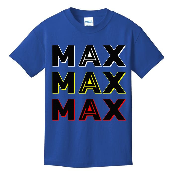 Max Max Formula Racing Driver Fan Team Box Box Box Kids T-Shirt