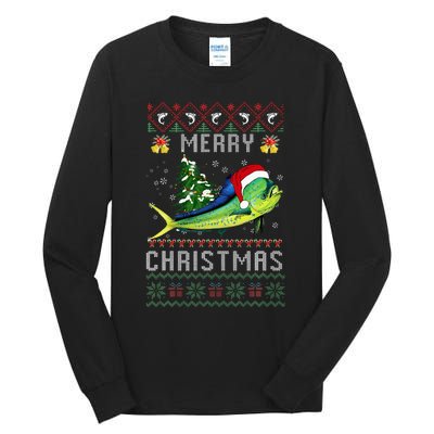 Mahi Mahi Fish Lover Xmas Tree Santa Christmas  Tall Long Sleeve T-Shirt