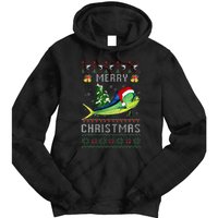 Mahi Mahi Fish Lover Xmas Tree Santa Christmas  Tie Dye Hoodie