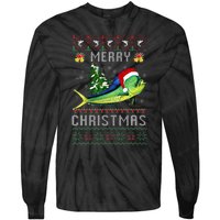 Mahi Mahi Fish Lover Xmas Tree Santa Christmas  Tie-Dye Long Sleeve Shirt