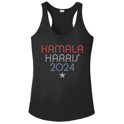 Modern Minimalist Faded Red White Blue Kamala Harris 2024 Ladies PosiCharge Competitor Racerback Tank