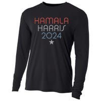 Modern Minimalist Faded Red White Blue Kamala Harris 2024 Cooling Performance Long Sleeve Crew