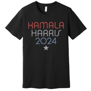 Modern Minimalist Faded Red White Blue Kamala Harris 2024 Premium T-Shirt