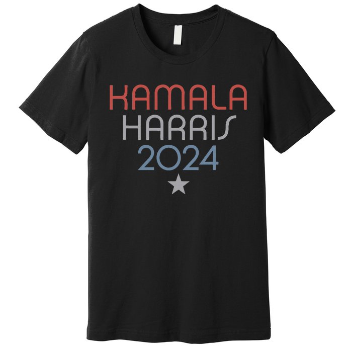 Modern Minimalist Faded Red White Blue Kamala Harris 2024 Premium T-Shirt