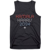 Modern Minimalist Faded Red White Blue Kamala Harris 2024 Tank Top