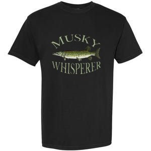 Musky Muskellunge Fish Illustration Art Fishing Angler Gear Garment-Dyed Heavyweight T-Shirt