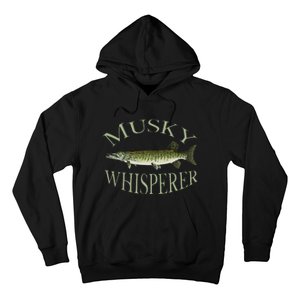 Musky Muskellunge Fish Illustration Art Fishing Angler Gear Hoodie