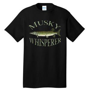 Musky Muskellunge Fish Illustration Art Fishing Angler Gear Tall T-Shirt