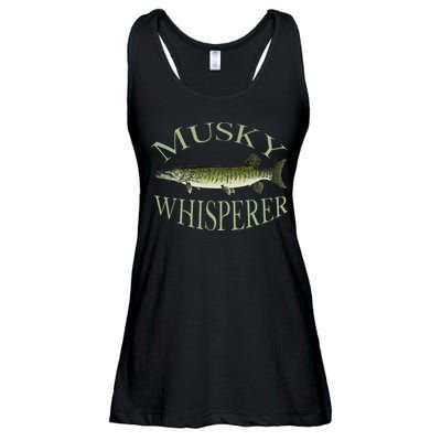 Musky Muskellunge Fish Illustration Art Fishing Angler Gear Ladies Essential Flowy Tank