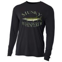 Musky Muskellunge Fish Illustration Art Fishing Angler Gear Cooling Performance Long Sleeve Crew