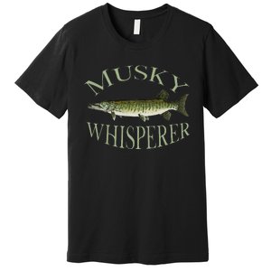 Musky Muskellunge Fish Illustration Art Fishing Angler Gear Premium T-Shirt