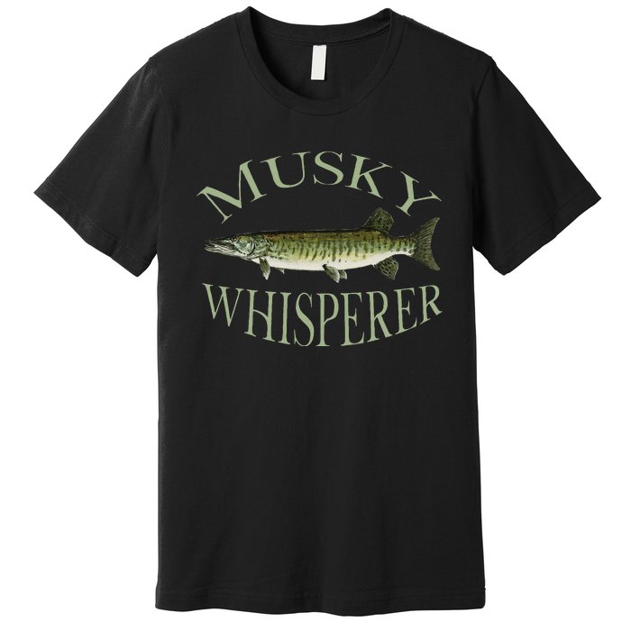 Musky Muskellunge Fish Illustration Art Fishing Angler Gear Premium T-Shirt