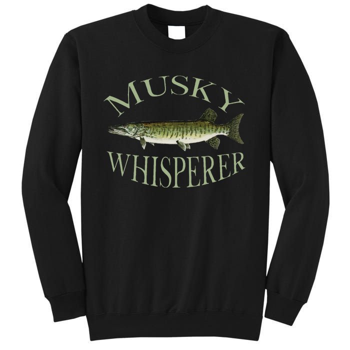 Musky Muskellunge Fish Illustration Art Fishing Angler Gear Tall Sweatshirt