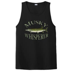 Musky Muskellunge Fish Illustration Art Fishing Angler Gear PosiCharge Competitor Tank