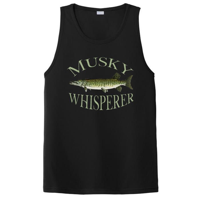 Musky Muskellunge Fish Illustration Art Fishing Angler Gear PosiCharge Competitor Tank