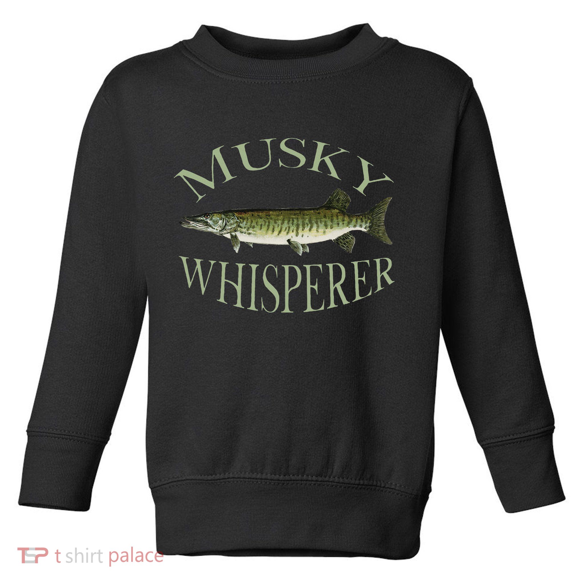 Musky Muskellunge Fish Illustration Art Fishing Angler Gear Toddler Sweatshirt