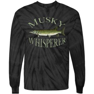 Musky Muskellunge Fish Illustration Art Fishing Angler Gear Tie-Dye Long Sleeve Shirt