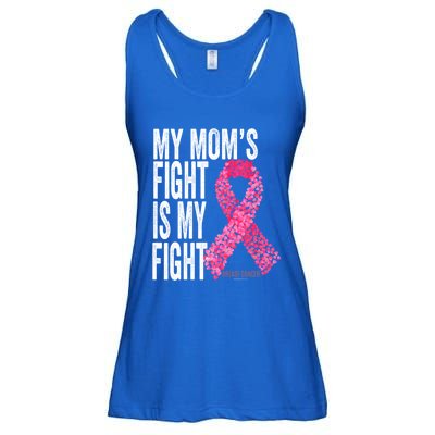 My Mom's Fight Is My Fight Breast Cancer Awareness Funny Gift Meaningful Gift Ladies Essential Flowy Tank