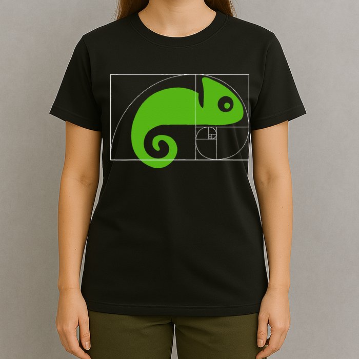 Math Mathematics Fibonacci Sequence Chameleon Golden Ratio T-Shirt